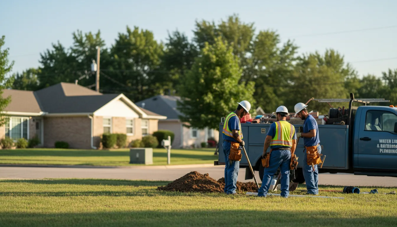 Residential water line and bathroom plumbing service in League City, TX